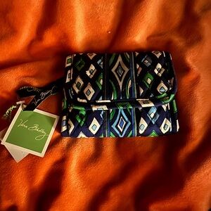 Vera Bradley Navy and Lime Patterned Wallet